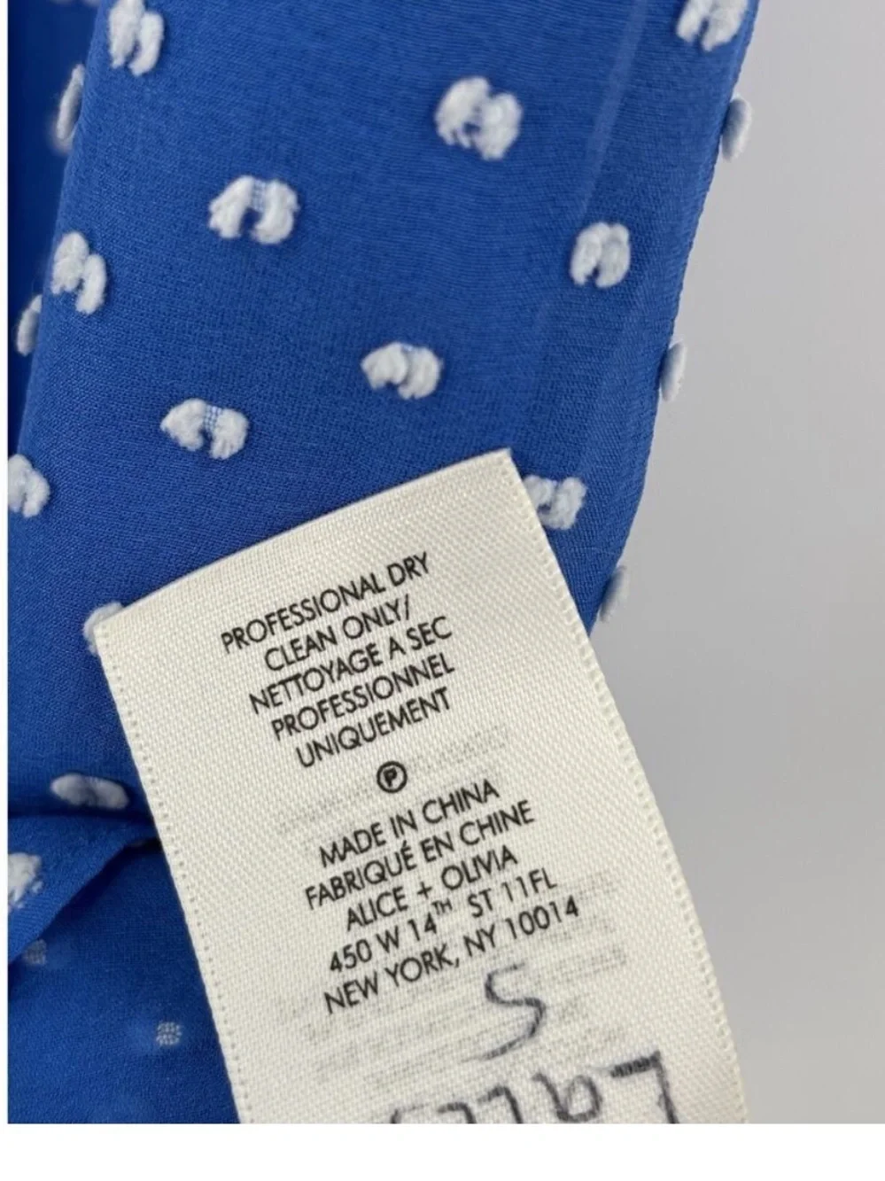 Alice + Olivia Roe Dress Womens 2 Blue White Polka Dot Silk Blend Sleeveless Tie - Picture 6 of 10